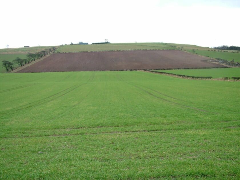 Site of one of the worst royal deaths - image of the grassy farmland where the battle of Flodden was fought. This is where King James IV was killed, and in later centuries his head would be used as a football after it was discovered.